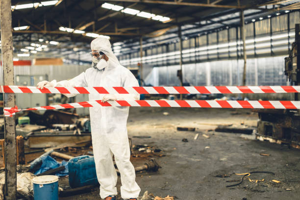 Professional Biohazard technician working in Ducor, CA
